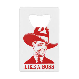 "NET ALS EEN BOSS"-creditcard Flaconopener voor jo Kredietkaart Flessenopener