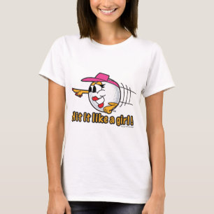 Net als een cartoon golfbal-speelkunst voor meisje t-shirt