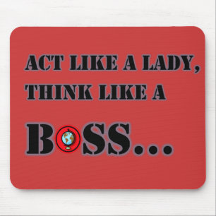 Net als een dame die denkt aan een boss-mousepad muismat
