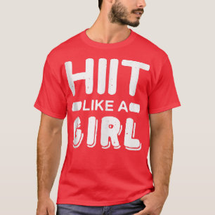 Net als een meisje met een tablet fitness worm t-shirt