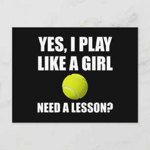 Net als een meisje Tennis Briefkaart