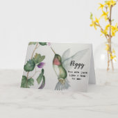 Net als een moeder Moederdag kolibrie kaart (Gele Bloem)