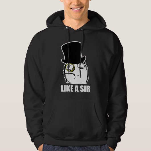 Net als een Sir Monocle Rage Face Meme Hoodie (Voorkant)