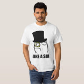 Net als een Sir Monocle Rage Face Meme T-shirt (Voorkant volledig)