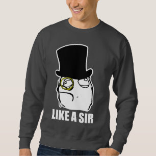 Net als een Sir Monocle Rage Face Meme Trui