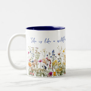Net als een Wildbloem Tweekleurige Koffiemok