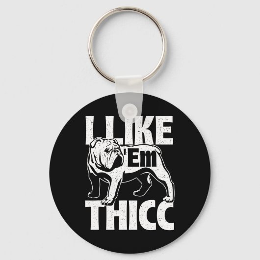 Net als em Thicc - Bulldog Eigenaar Dier Hondenlie Sleutelhanger (Voorkant)