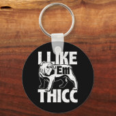 Net als em Thicc - Bulldog Eigenaar Dier Hondenlie Sleutelhanger (Voorkant)