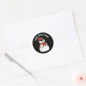 Net als Kewl Man Funny Cool Snowman Pun Dark BG Ronde Sticker (Envelop)