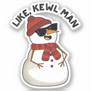 Net als Kewl Man Funny Cool Snowman Pun Sticker