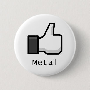 Net als metaal ronde button 5,7 cm