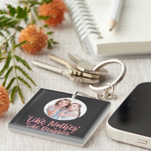Net als moeder als dochter, persoonlijke mam-cadea sleutelhanger (Voorkant Rechts)