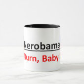 Net als Nero is Obama fiddling/golf terwijl de VS  Mok (Midden)