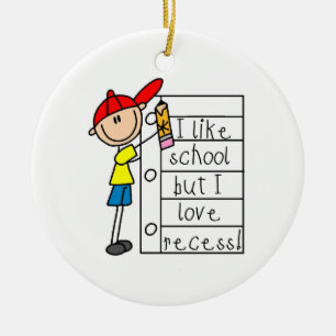 Net als schoolliefdesreces keramisch ornament