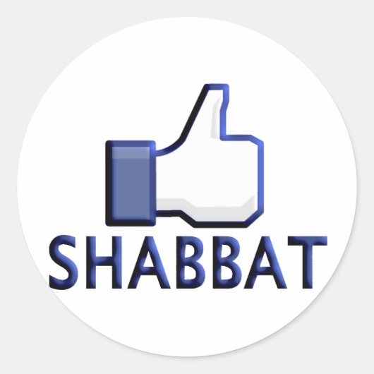 Net als Shabbat Ronde Sticker (Voorkant)