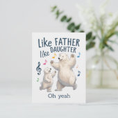 Net als vader, net als dochter Funny Dad Ijsbeer Briefkaart (Staand voorkant)