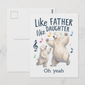 Net als vader, net als dochter Funny Dad Ijsbeer Briefkaart (Voorkant / Achterkant)