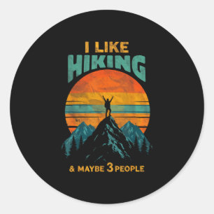 Net als wandelen & misschien 3 mensen grappige ronde sticker