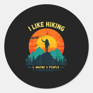 Net als wandelen & misschien 3 personen grappi ronde sticker