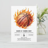 Net Custom Elegant Basketbal Verjaardag Kaart (Staand voorkant)