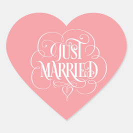 NET ECHT GETROUWD Sierlijke Calligraphy Lettering  Hart Sticker
