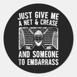 Net en crease ijshockey doelverdediger ijshockey d ronde sticker