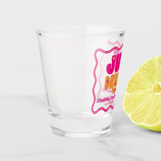 Net Gedronken Retro Verliefd Druk Hen Party Shot Glas (Links)