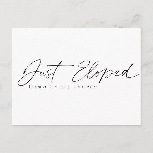 Net geëlimineerd Elegant Script Minimal aankondigi Briefkaart (Voorkant)