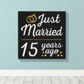 Net getrouwd, 15 jaar geleden II Canvas Afdruk (Insitu (Houten vloer))