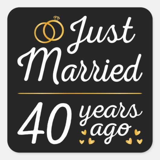 Net getrouwd 40 jaar geleden II Vierkante Sticker (Voorkant)