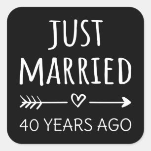 Net Getrouwd 40 Jaar Geleden Ik Vierkante Sticker