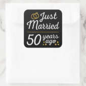 Net getrouwd 50 jaar geleden II Vierkante Sticker (Tas)