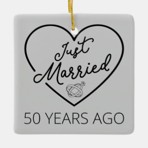 Net Getrouwd 50 Jaar Geleden III Keramisch Ornament