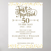 Net getrouwd 50e bruiloft Jubileum welkomstbord Poster (Voorkant)