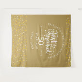 Net getrouwd 50ste huwelijksverjaardag Goud Wandkleed (Voorkant (horizontaal))