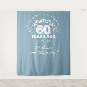 Net getrouwd 60e Jubileum foto achtergrond Wandkleed