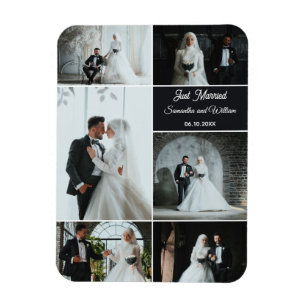 Net getrouwd 6 foto bruiloft collage magneet