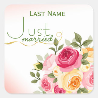 Net getrouwd aangepaste envelop Stickers