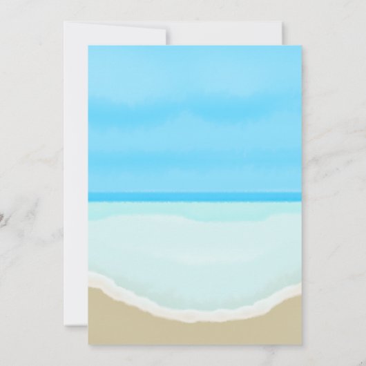 Net Getrouwd Aquarel Oceaan Strand Uitnodiging (Achterkant)
