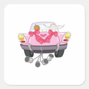 Net getrouwd auto 27 vierkante sticker