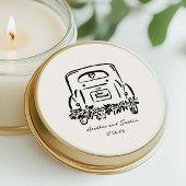 Net Getrouwd Auto Hulpstukken Trouwfeest Ronde Sticker