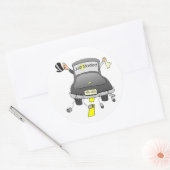 Net getrouwd (auto) ronde sticker (Envelop)