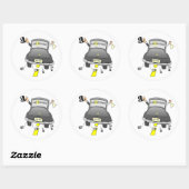 Net getrouwd (auto) ronde sticker (Vel)