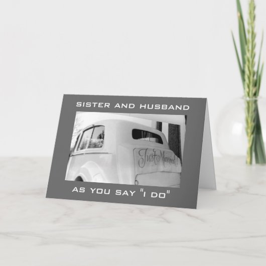 NET GETROUWD AUTO VOOR MIJN ZUSTER EN HAAR MAN AANKONDIGING (Voorkant)