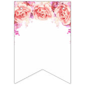 Net getrouwd banner roze Waterverf bloemen (Tweede vlag)