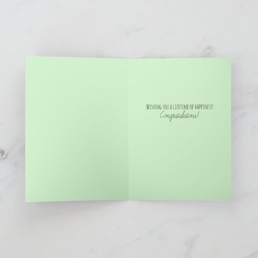 Net getrouwd bloemenbruiloft Modern Boho Kaart (Binnen)