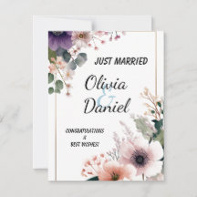 🌸 Net Getrouwd Bloemrijke Elegantie – Wenskaart