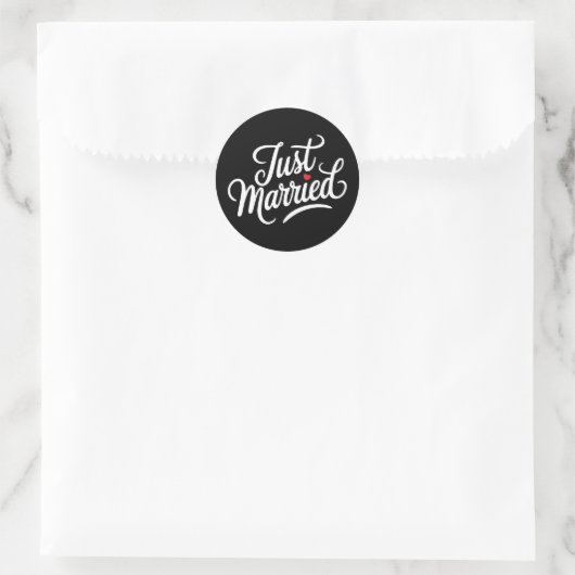 Net getrouwd Bridal Ronde Sticker (Tas)