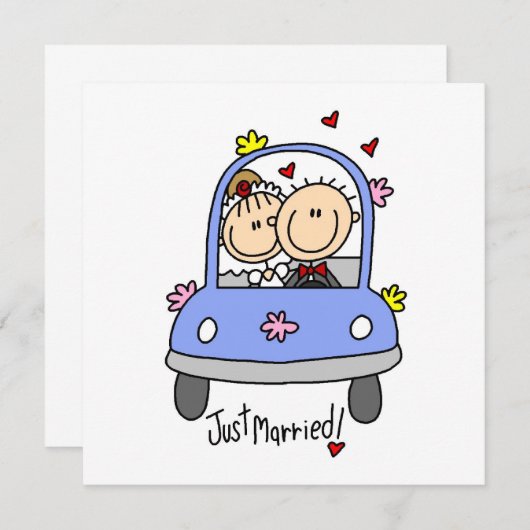 Net Getrouwd Bruid En Bruidegom T-shirts En Cadeau Aankondiging (Voorkant / Achterkant)