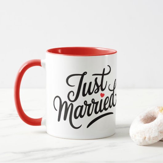 Net Getrouwd Bruidspaar Mok (Met donut)